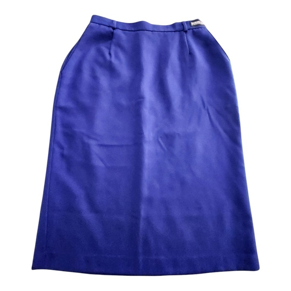 NWT Koret Blue Wool Blend Skirt Woman's Size 12 Vintage Pockets‎ Made USA  Lined